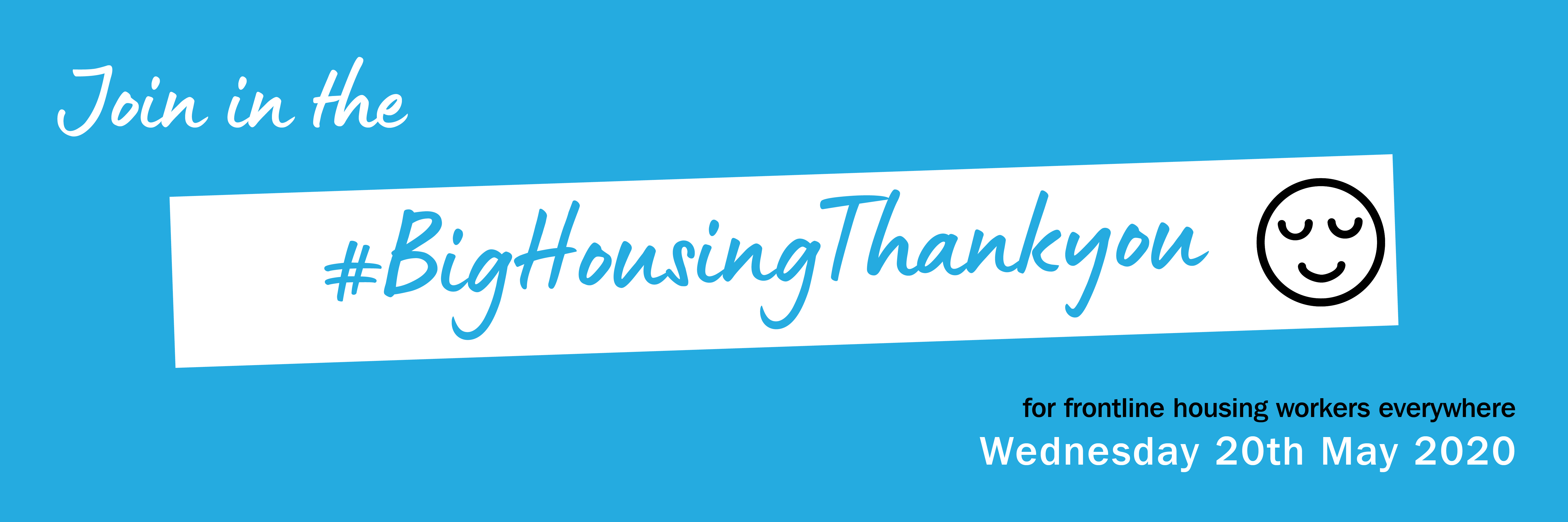 Big housing thank you Twitter banner - blue