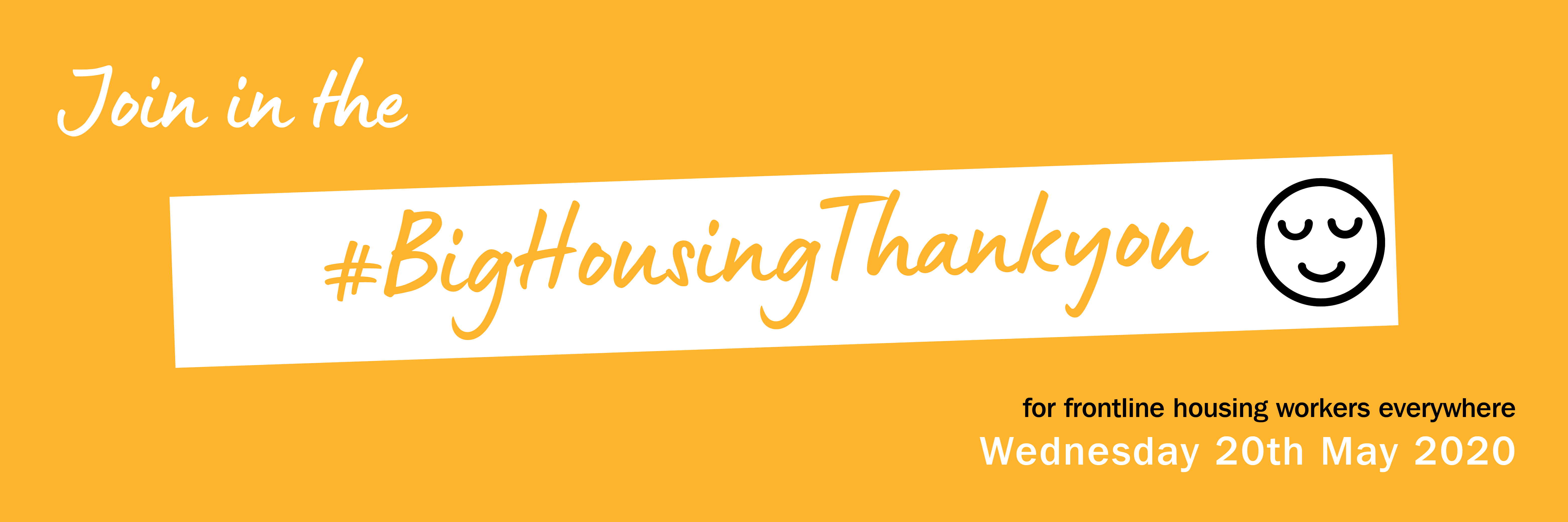 Big housing thank you Twitter banner - light orange