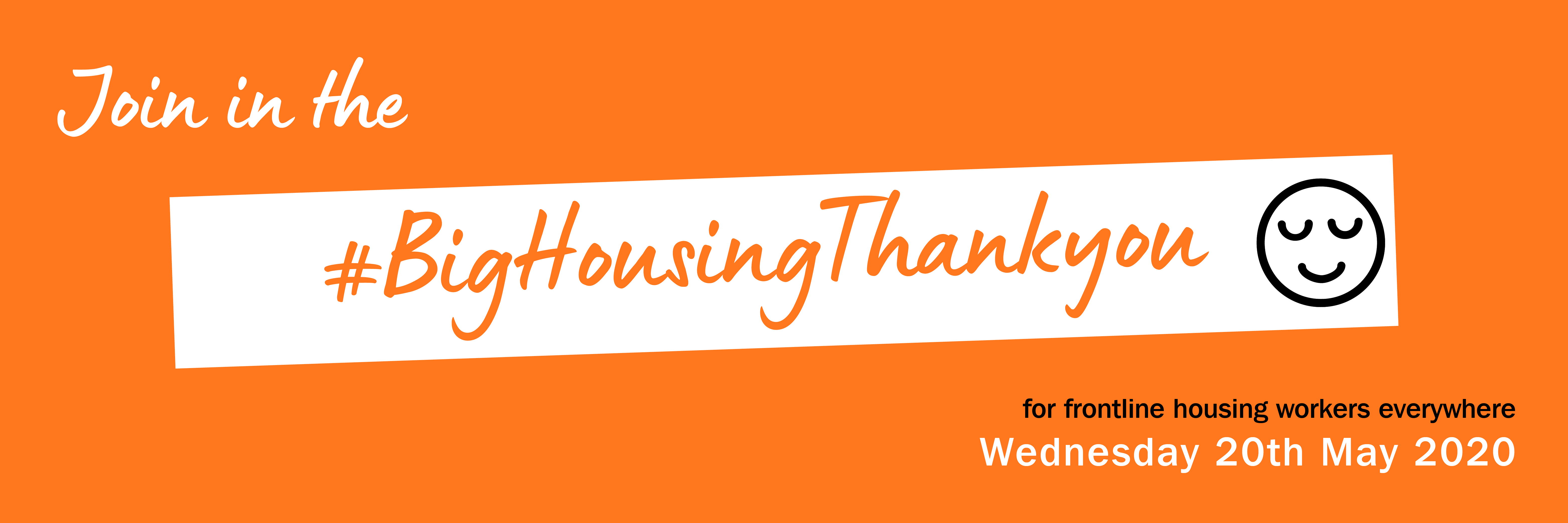Big housing thank you Twitter banner - orange