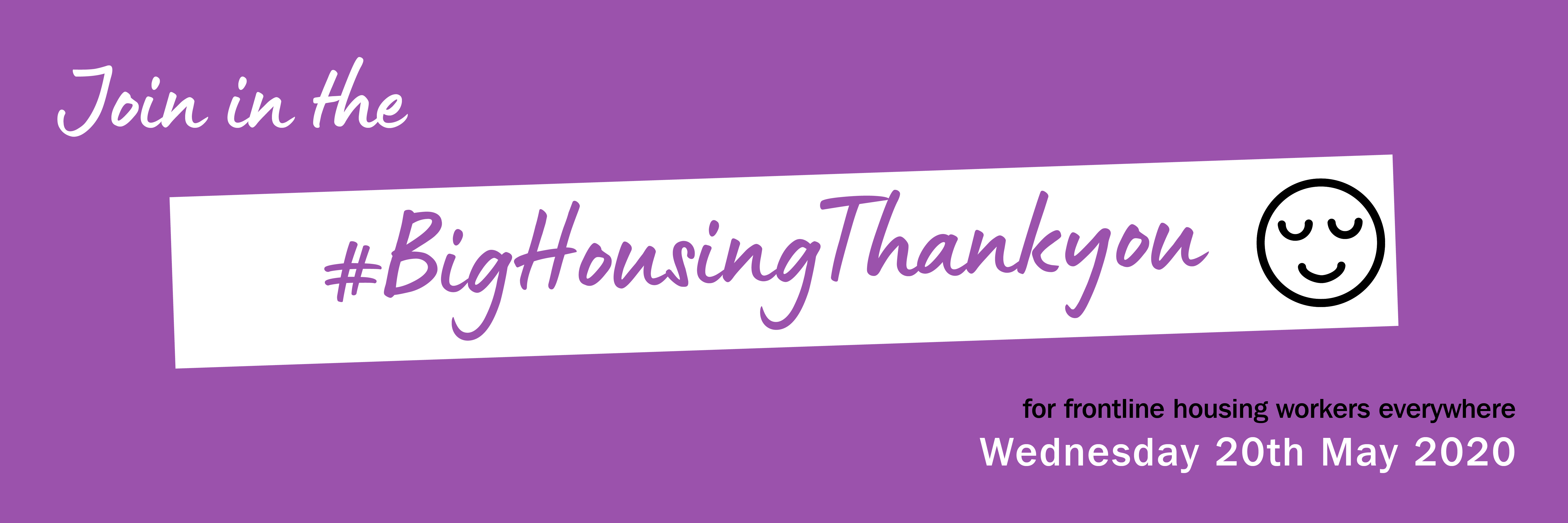 Big housing thank you Twitter banner - purple